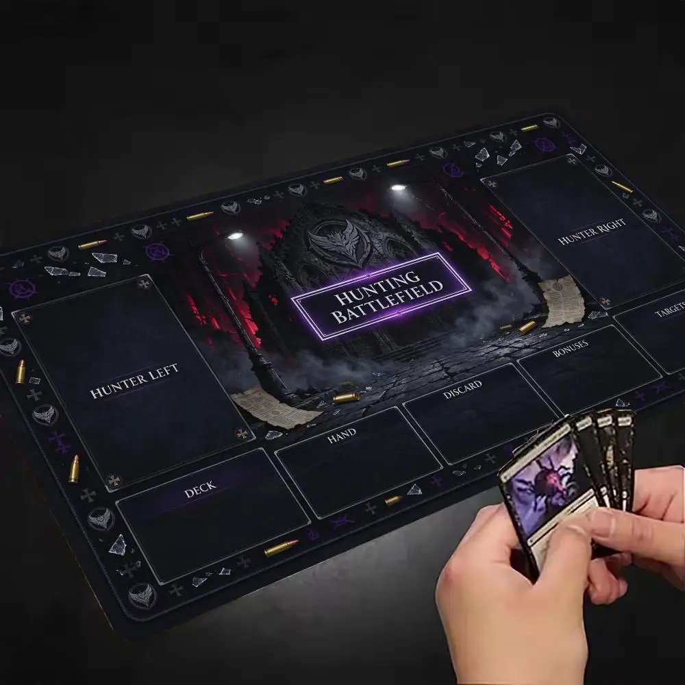 Dark Battlefield Gaming Play Mat Non Slip Rubber Base For Strategy Board Game
