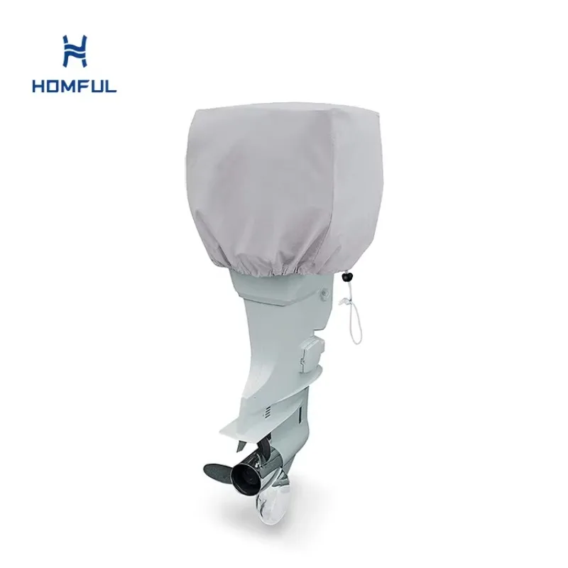 

STLF HOMFUL Heavy Duty Trailerable Half Outboard Boat Canvas Cover Marine Motor Engine Cover