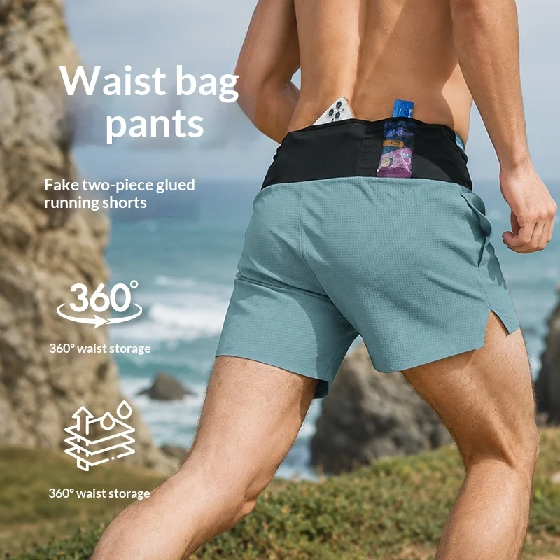 

Summer Men's 2-in-1 Double Layer Sports Shorts Quick Dry 3 Inch Athletic Shorts Marathon Cross