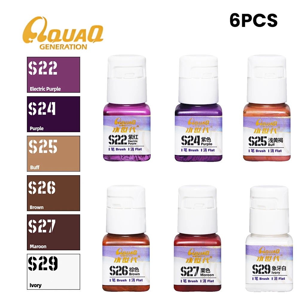 6Pcs/set New Water-Based Pigment Green Environmentally Friendly Resin Material Model Coloring DIY Hobby Spraying Pigment