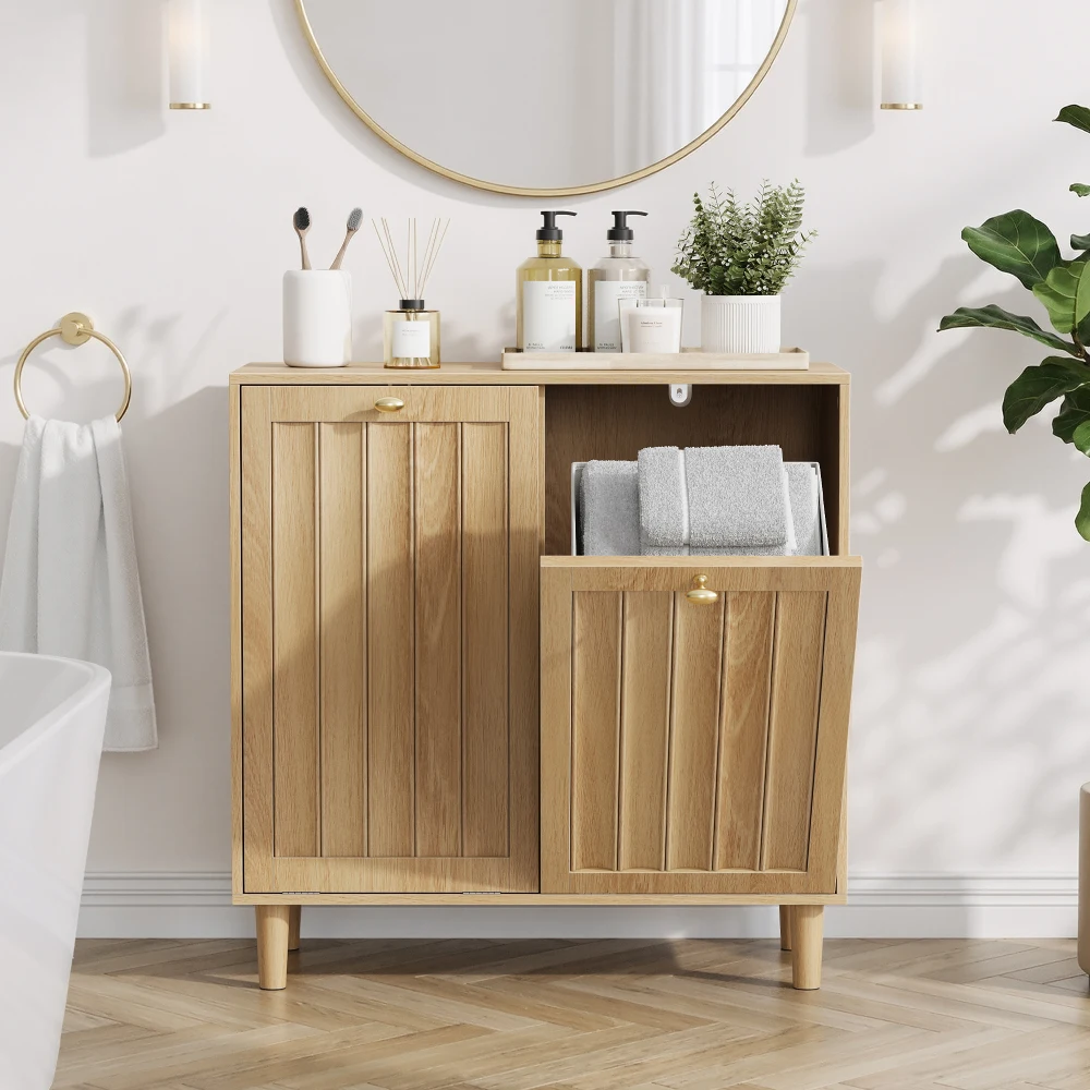 

Наклонная корзина для белья: со съемным внутренним вкладышем, скрытая, для хранения в ванной, отдельно стоящая, цвет дуба