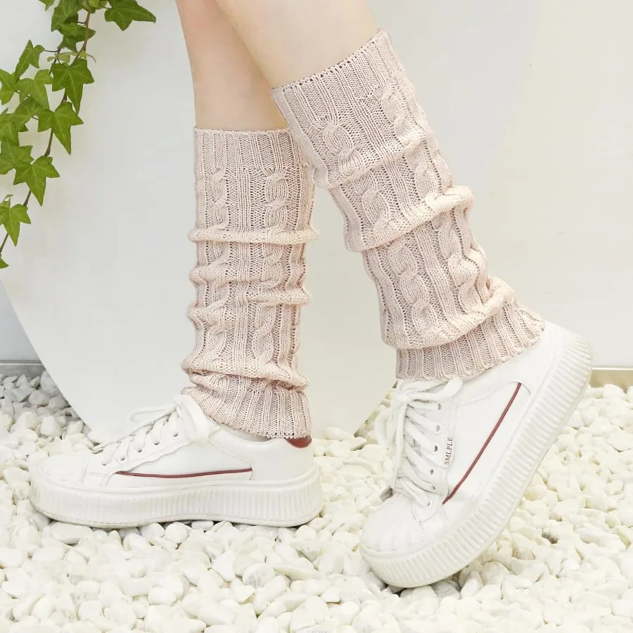 Womens Leg Warmers Winter Warm Knit Long Boot Socks Slouch Knee High 80s Style for Party Cozy Fashion Accessory Perfect for Col