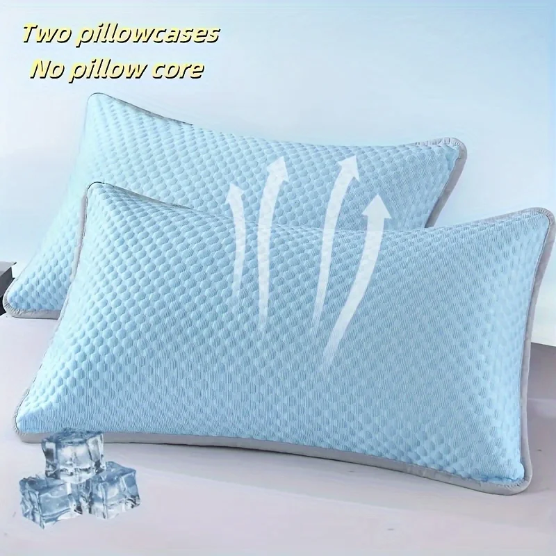 

Summer Cooling Pillowcase Solid Color Ice Bean Bean Pillowcase Cool Feeling Air Conditioning Cover Washable (No Pillow) 48x74cm