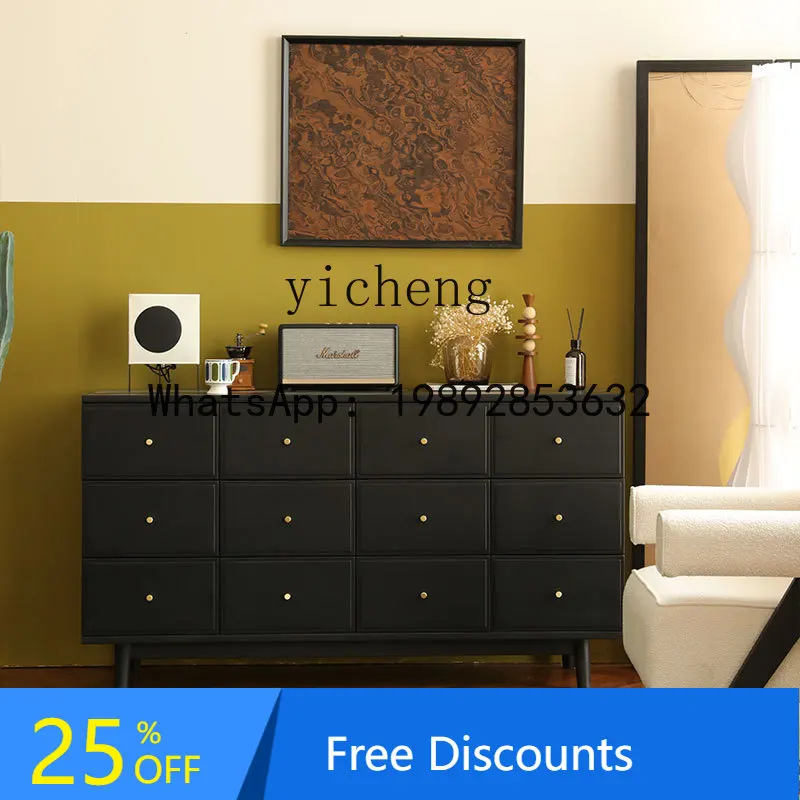 

retro French 12 chest cabinet storage locker solid wood simple side cabinet