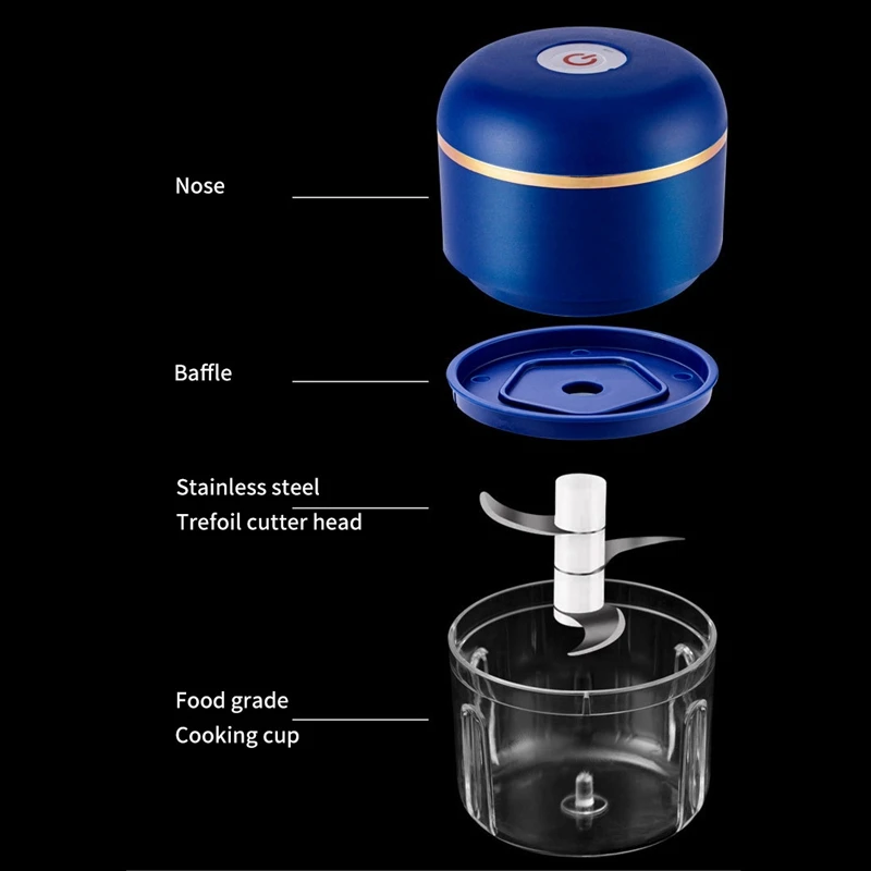 Elektrische Voedselchopper Knoflook Ponder Vleesmolen Mini Knoflookpers Groentechopper Stamper Machine Usb Lading