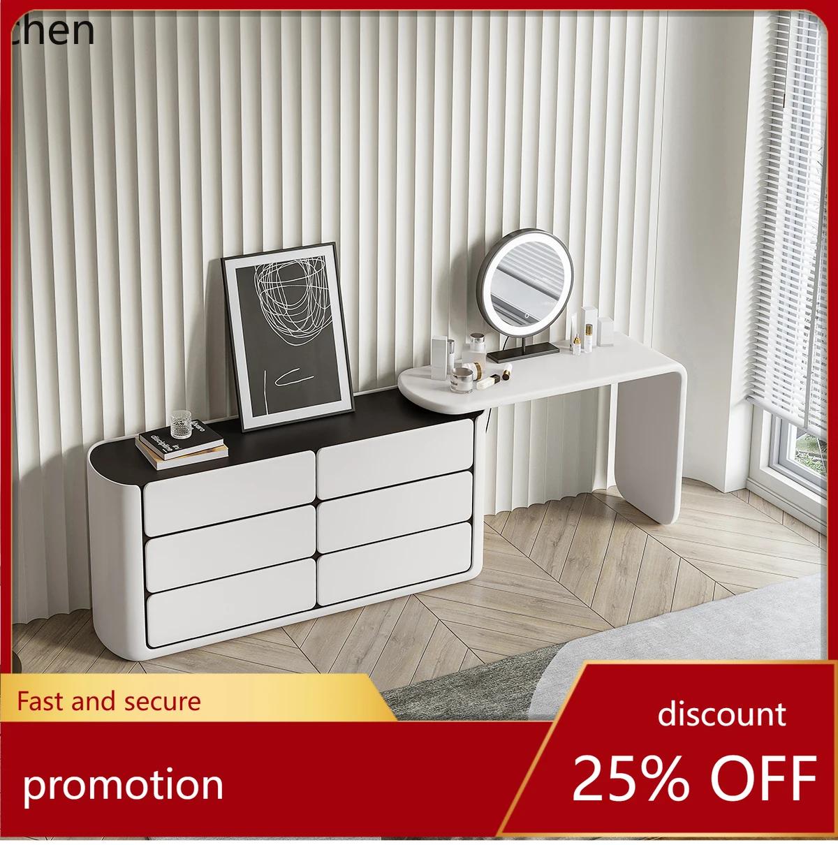 HXL Dressing Table Minimalist Bedroom Corner Cabinet Integrated Storage Cabinet Makeup Table
