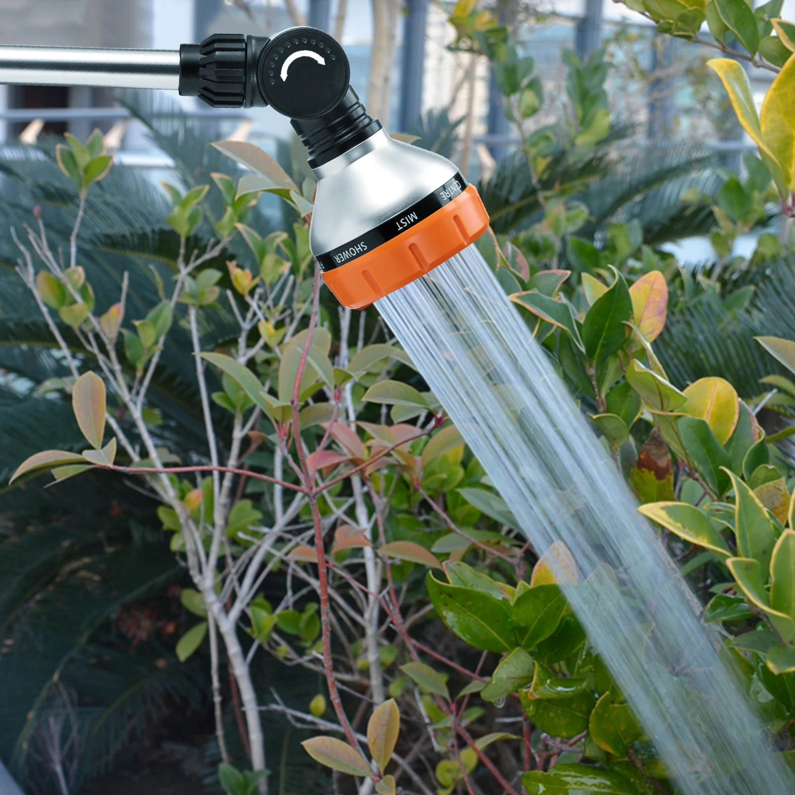 Multifunctional Spray Gun Garden Watering Wand  180 Degree Swivel Head 10 Modes Long Hose Nozzle Sprayer