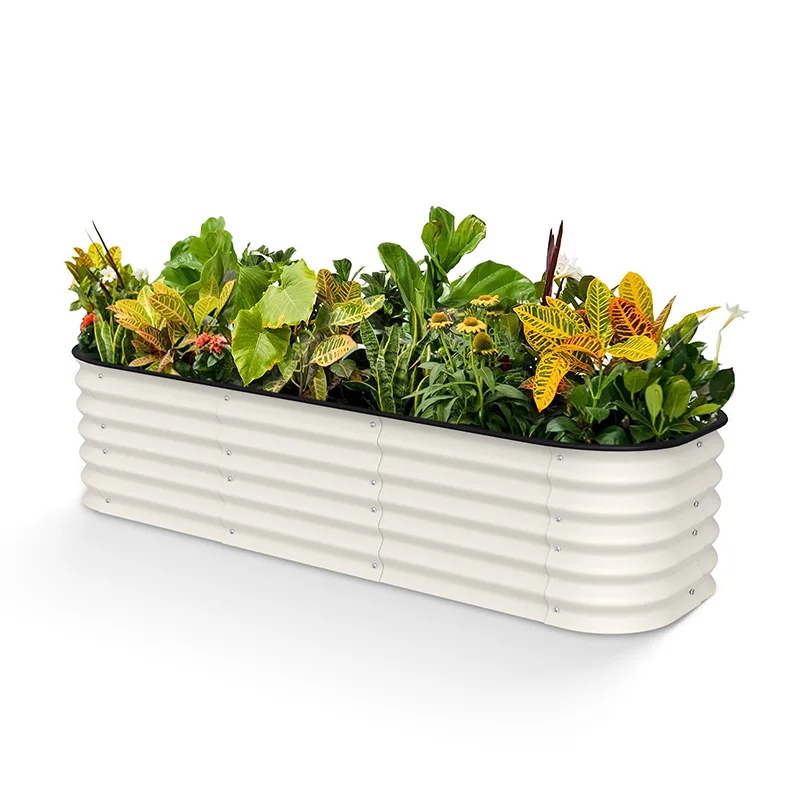 17 Inch Galvanized Steel Raised Garden Bed, Powder Coated Outdoor Planter Box, Factory Direct Durable Flower Pot