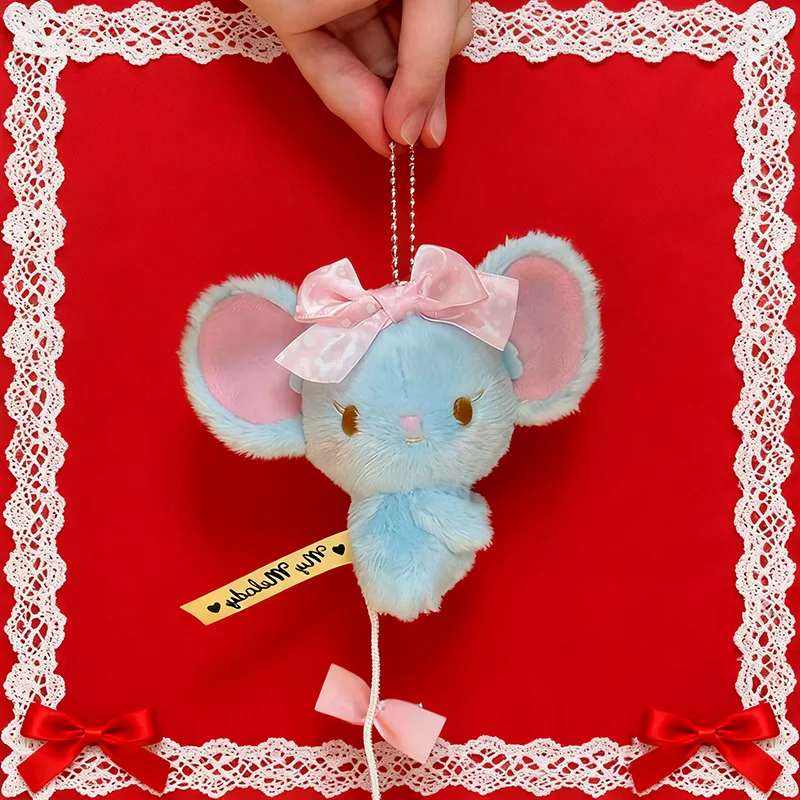 かわいいフランドマウスバッグチャーム車のキーホルダーかわいいぬいぐるみバックパック装飾女の子用キーリングソフト愛らしい吊り飾り財布