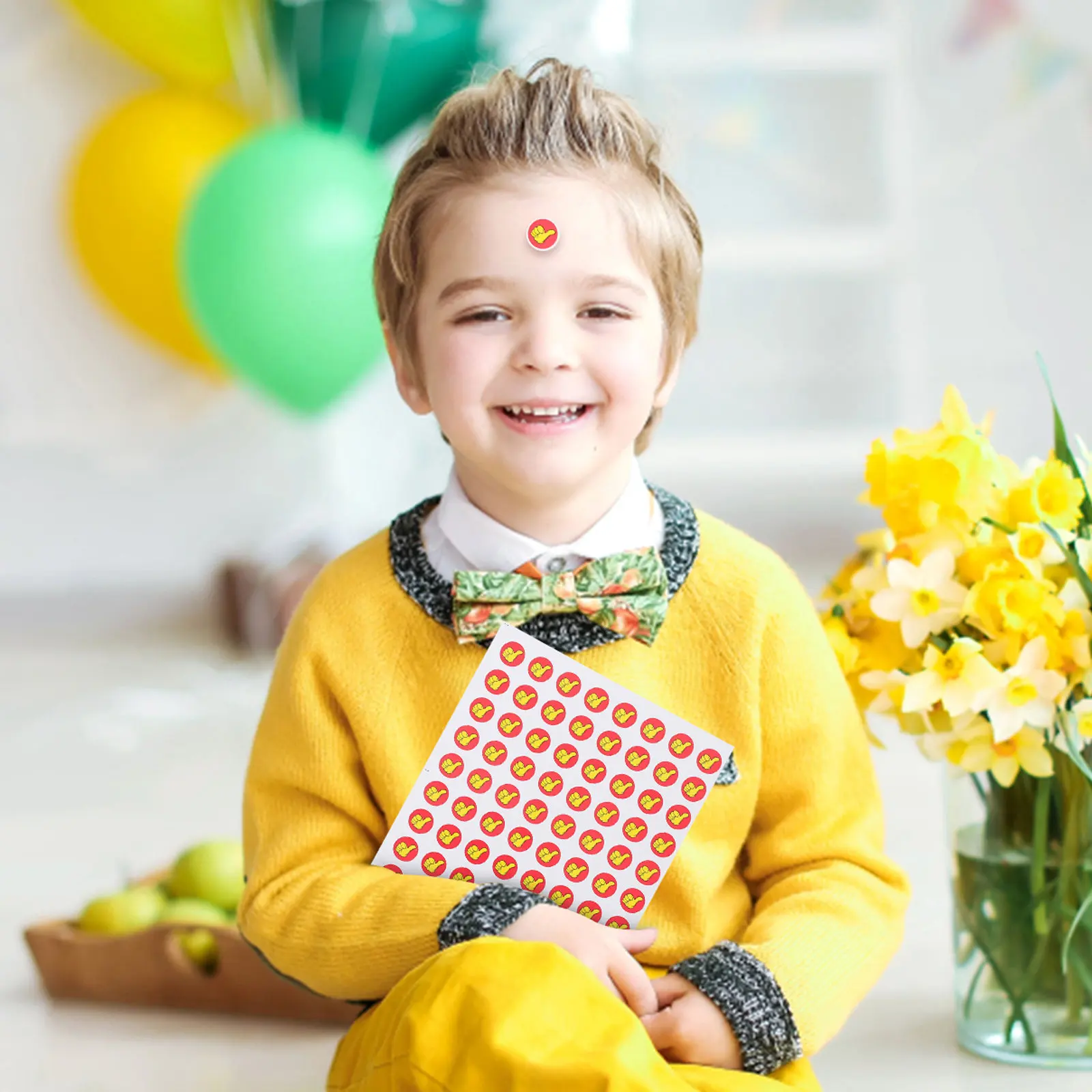 

50 Sheets Thumbs-Up Patterned Reward Stickers Thumbs-Up Stickers Easy Peel Stick Safe Neat Edges for School Home