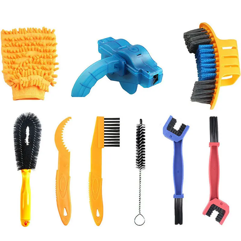 Bicycle Chain Cleaner Set Mountain Bike Road Bike Universal Chain Cleaning Box Large Brush Multiple Sets Efficient Cleaning Tool