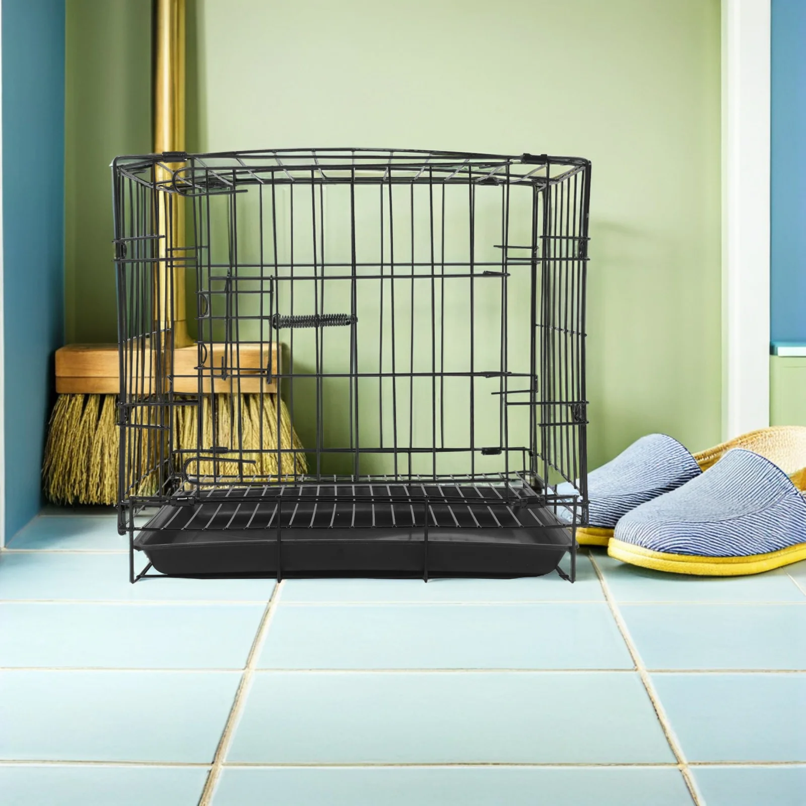 

Pet Folding Cage Indoor Rabbit Chinchilla Metallic Line Cat Kennel Carrier Travel