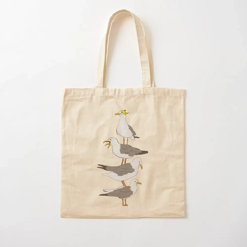 

Stack of Seagulls Tote Bag Customizable tote large size bags woman Canvas