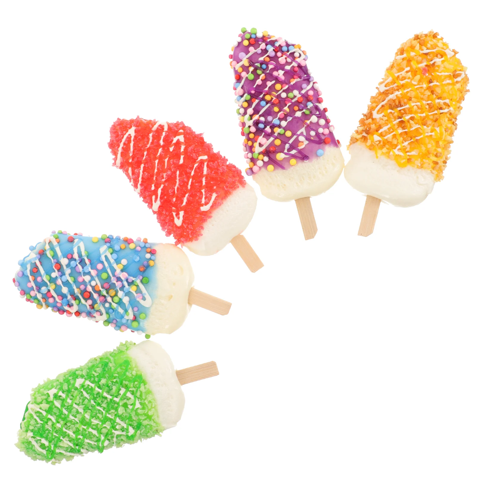 

5 Pcs Ice Cream Simulated Fake Scene Adornment Desktop Decor Pretend Food Model Photo Prop Child