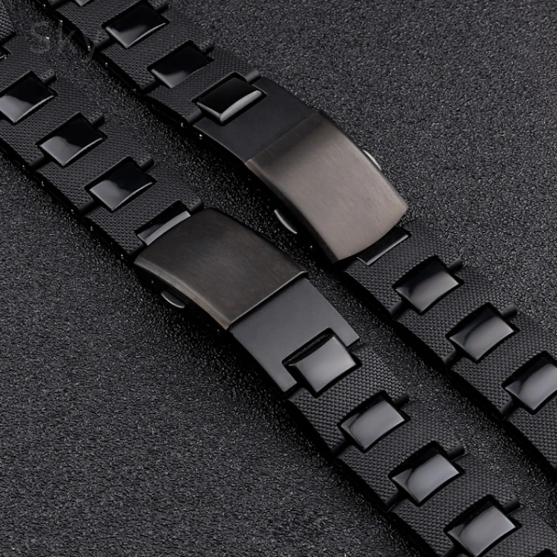 For Modification Casio Composite Plastic Steel Solid Stainless Steel Fold Buckle Frosted Dw5600/GBX-100/M5610/Ga2100 Watch Band