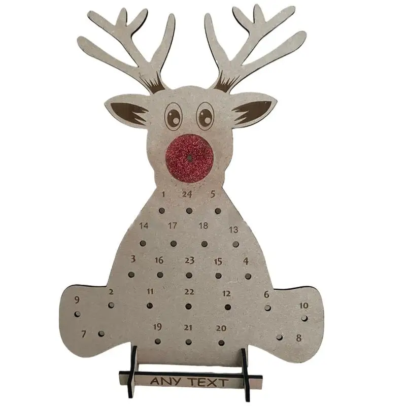 

2024 Christmas Advent Calendars Countdown Calendar Tabletop Reindeer Ornament Lollipops Storage 24 Days Christmas Advent