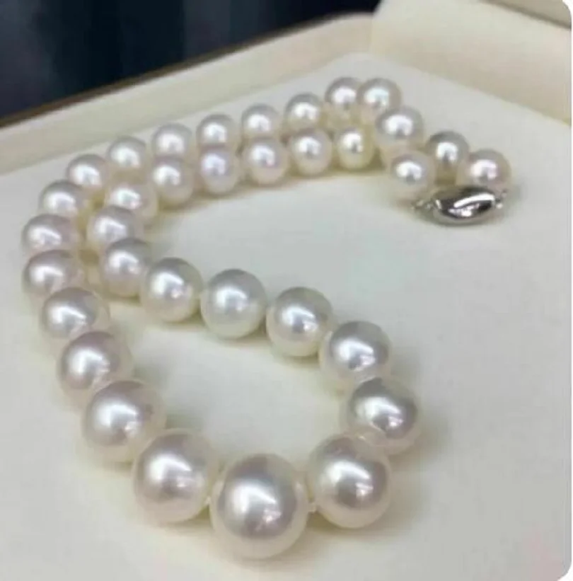 

Beautiful aaaa 8-9mm ring south white natural pearl 18 inches 925S18-30 inches.