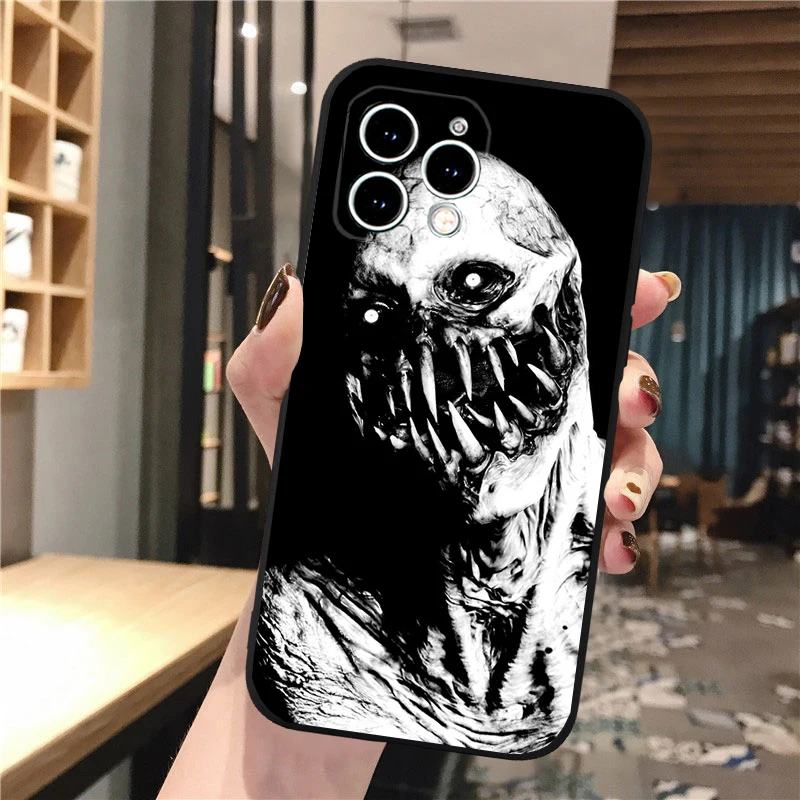 

Phone Case Carcasa Funda For iPhone 17 Pro Max Air 16 15 14 13 Pro Max 15 16 Pro 15Plus 16E Demon Face Evil Ghost Case