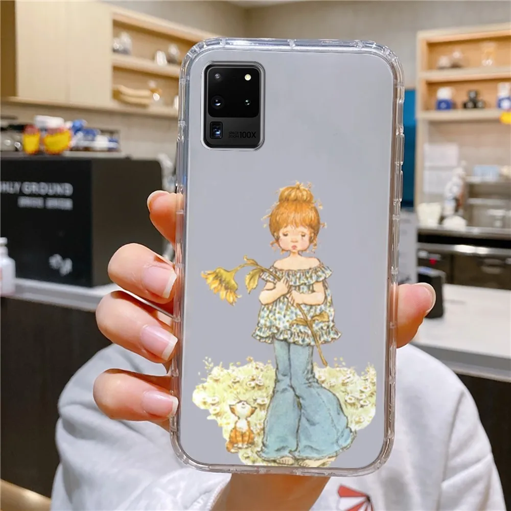 S-Sarah Kay Little_Girl Phone Case For Samsung Galaxy A52 A12 A51 S21 Edge S22ULTRA S23 S20LITE Plus Ultra Transparent Cover