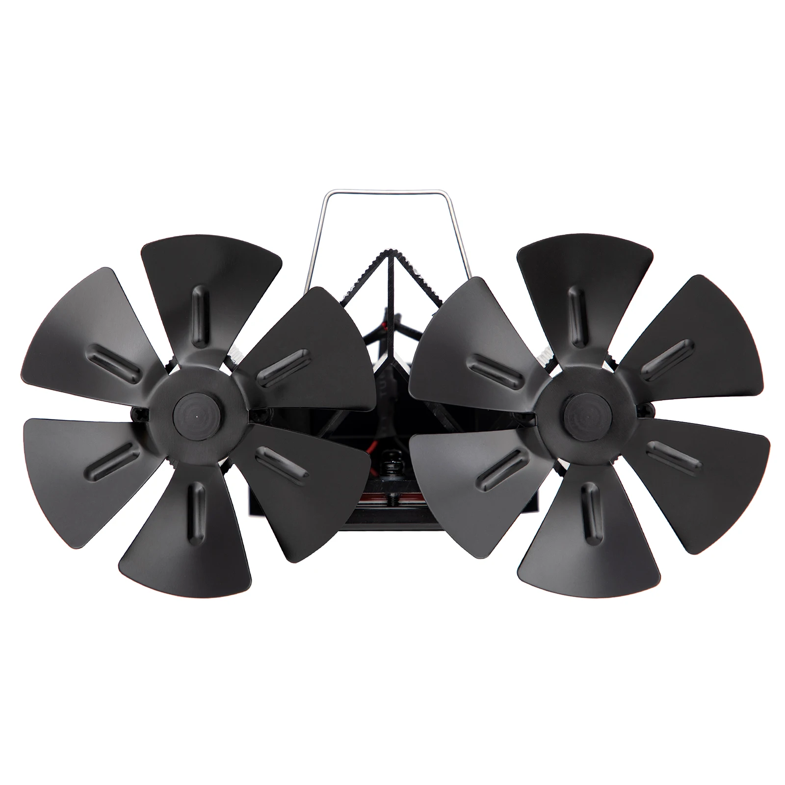 Aluminum Stove Fans Dual Head Equipment Fireplace Fan Oven Fan Replacement Spare Parts Unpowered Operation Wall Mounted