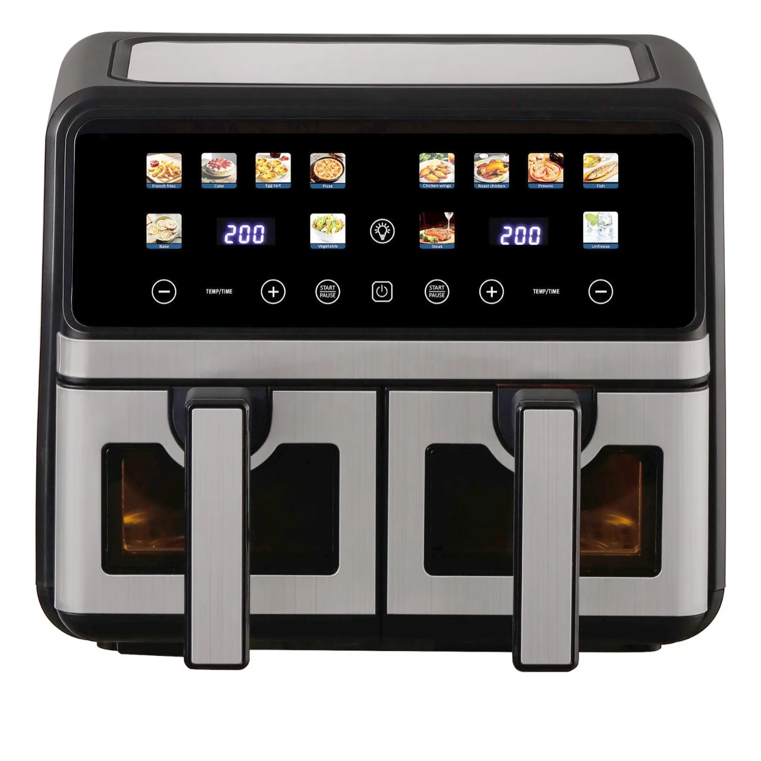 Household electric fryer, double-pan air fryer, multi-function visual, large capacity, smart oven