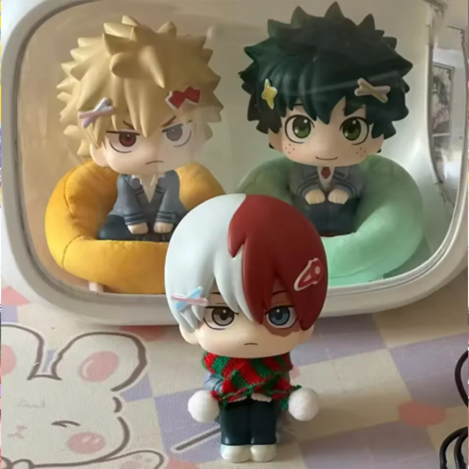 Anime Nendoroid Figures Collectible Model Toys Bakugou Katsuki Midoriya Izuku Todoroki Shoto Toga Himiko for Kids Car Play view 2
