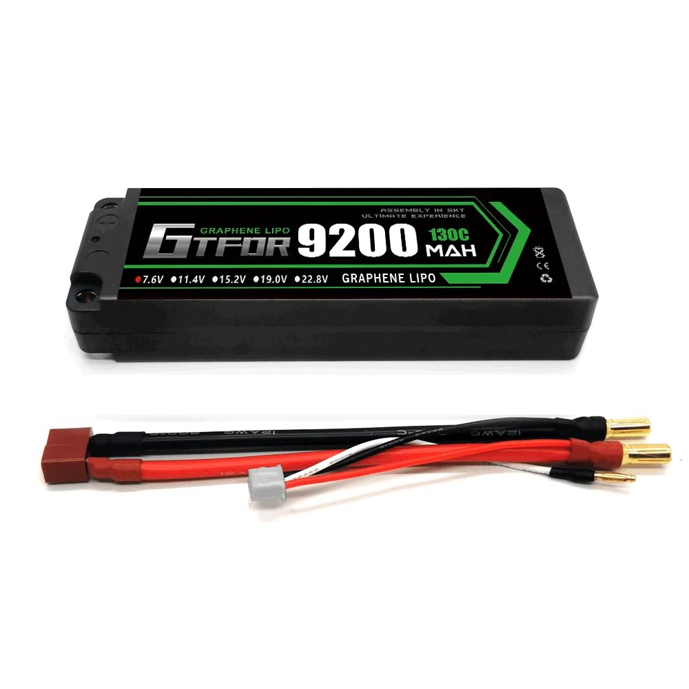 GTFDR 2S Lipo batteria 7.6V 130C 9200mAh 5mm T Plug Hardcase per 1/10 Buggy Truggy Offroad Boat Car Boat Truck RACING Helicopter