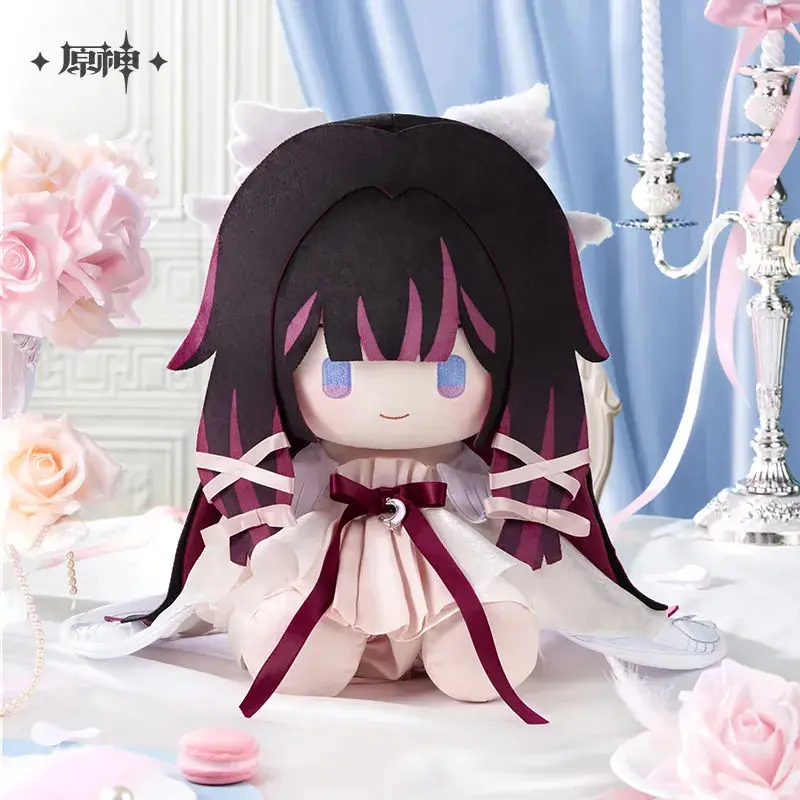 [Genuine] MiHoYo Game Genshin Impact Sitting Plush Doll Columbina Furina Zhongli Anime Pillow Desktop Ornament Cosplay Xmas Gift - view 3