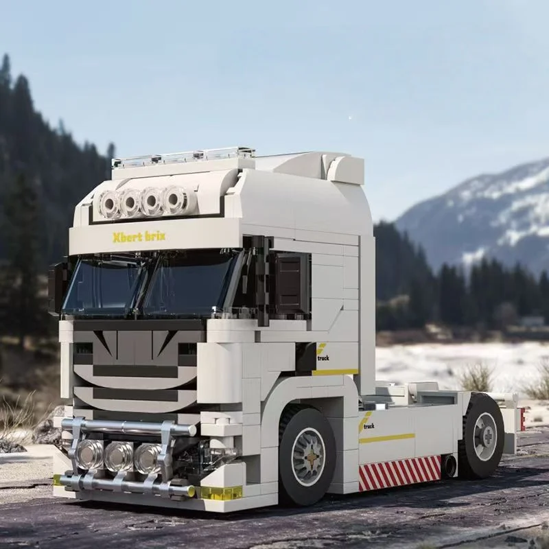 

420 деталей: Конструктор «Европейский грузовик» с прицепом-контейнером, развивающая игрушка для самостоятельной сборки, отличный подарок