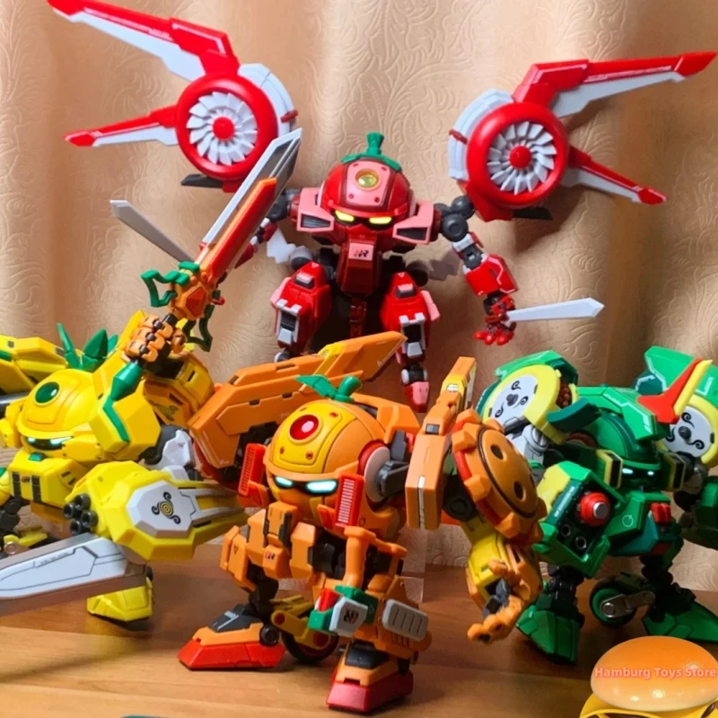 

Yi Li Chuang Fruit Bao Assault Team Figure Berry Hunter strawberry Slasher Mecha Action Assembly Model Figure Toy Birthday Gift