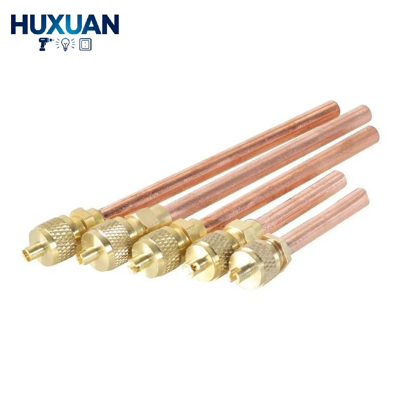 Air Conditioner HVAC Refrigeration Valves 5Pcs 3.4Mpa Copper Tube Universal Replacement Accessory for AC Cooling System Repair