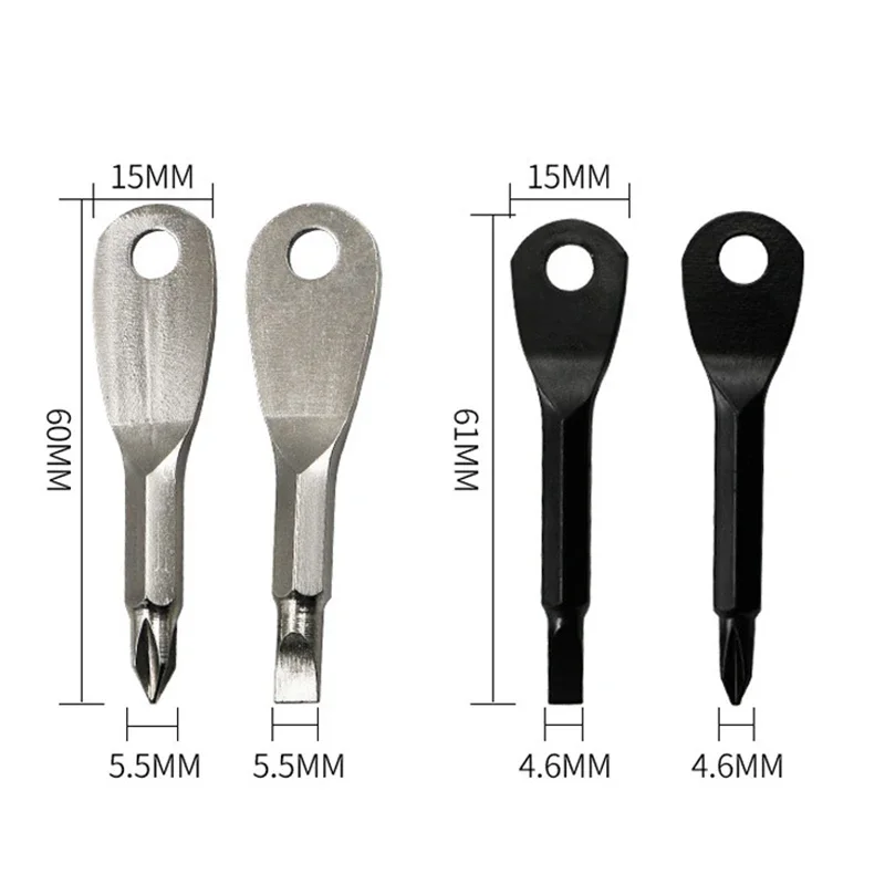 Portable Phillips Slotted Screwdriver Key Ring Keyring Hike Outdoor Multi Mini Pocket Repair Tool Gadget Camping Accessories