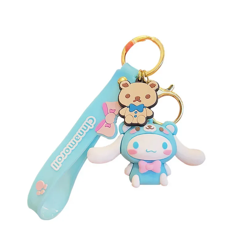 Sanrio Kuromi porte-clés PVC poupée porte-clés mignon dessin animé cannelle rouleau sac pendentif voiture sac à dos porte-clés accessoires