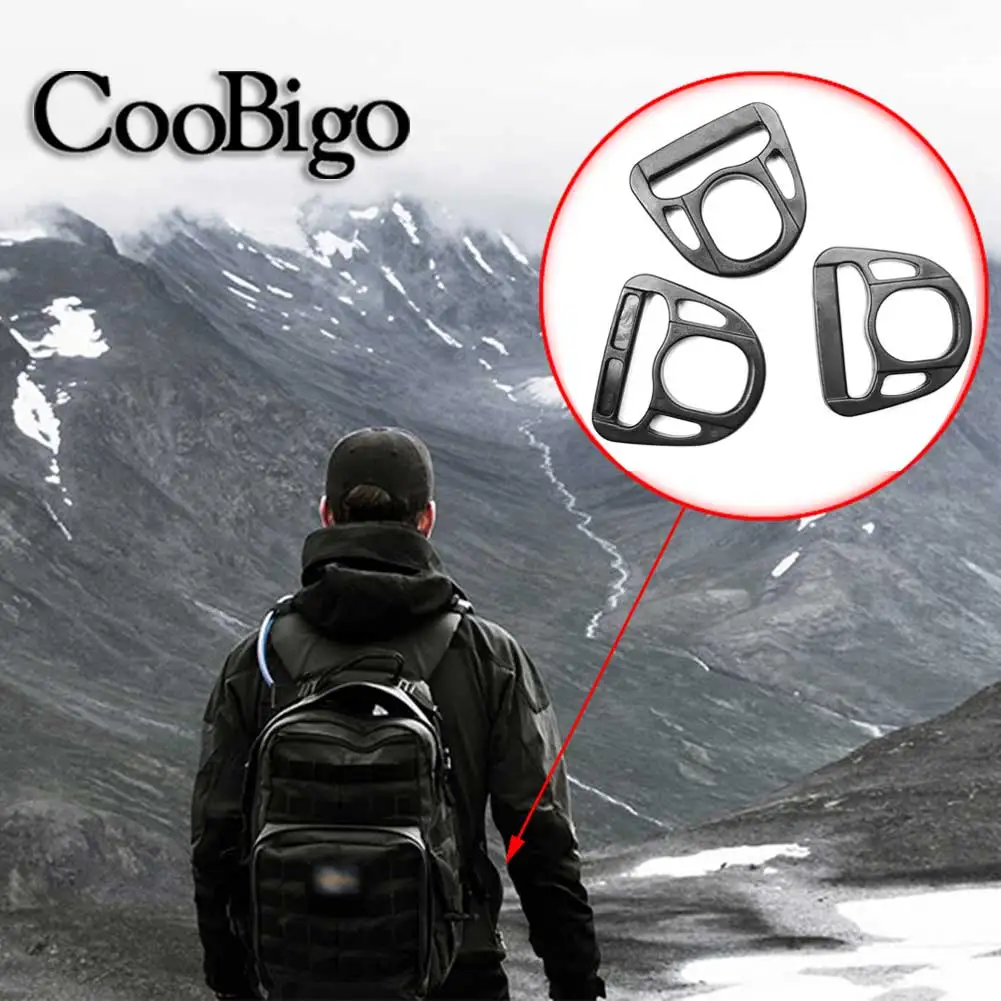 5pcs Outdoor Tactical Backpack Durable D-Ring Buckle Multiuse Plastic for Hooks Strap Webbing 13mm~50mm