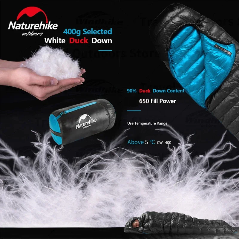 Naturehike CW400 Sleeping Bag Camping Winter Duck Down 650FP