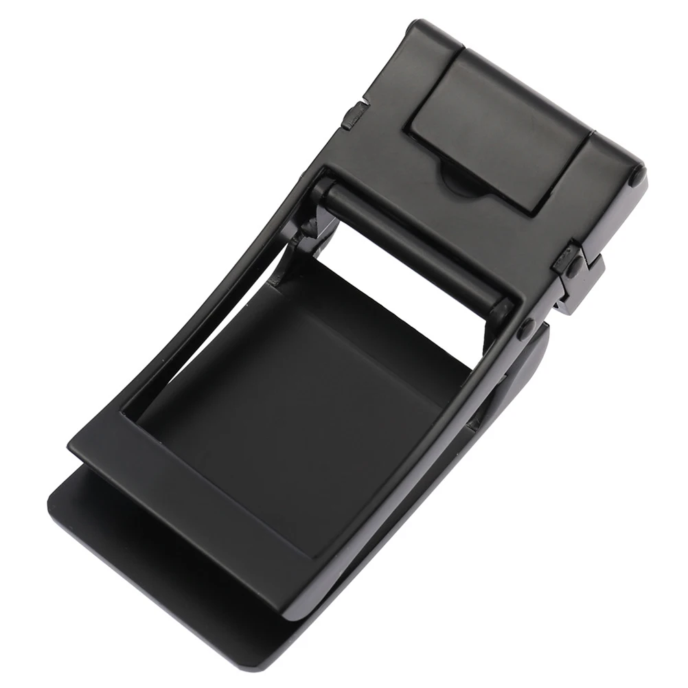 مشبك حزام للرجال، مشبك بسقاطة من خليط معدني أوتوماتيكي للعمل الرسمي، لوحة رجالي سوداء قابلة للتعديل