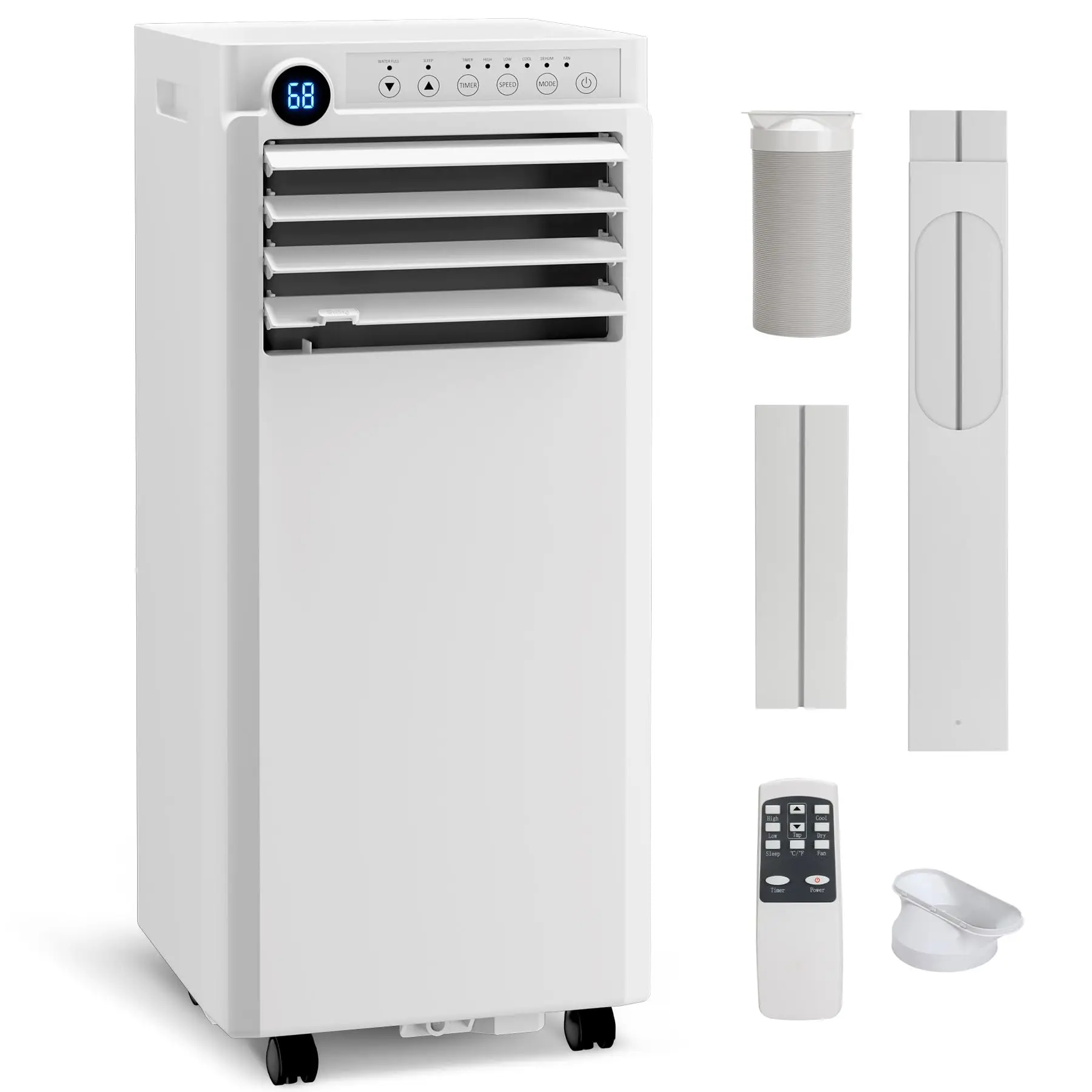 8000 BTU Portable Air Conditioner, 3 In 1 AC Unit With Dehumidifier Fan Remote Timer Window Kit For Rooms Up To 350 Sq Ft — Generic