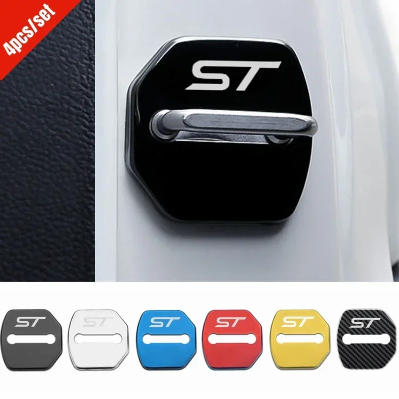 Car Accessories Auto Door Lock Protective Covers Case Stickers for Ford Focus MK3 ST MONDEO MUSTANG FIESTA ST Logo Decoration