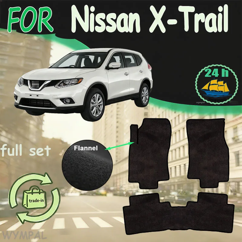 

Flannel For Nissan X-Trail T32 Rogue 2014~2020 Five Seats Car Floor Mats Rugs Panel Footpads Carpet Cape Foot Pads Stickers Acce