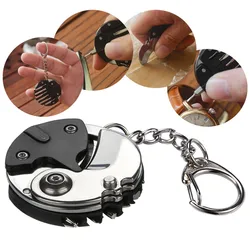 Mini Pocket Knives Outdoor Self-defense EDC Tools Coin Round Steel Folding Blade Knife Portable Gadget KeyRing Pendant Hand Tool