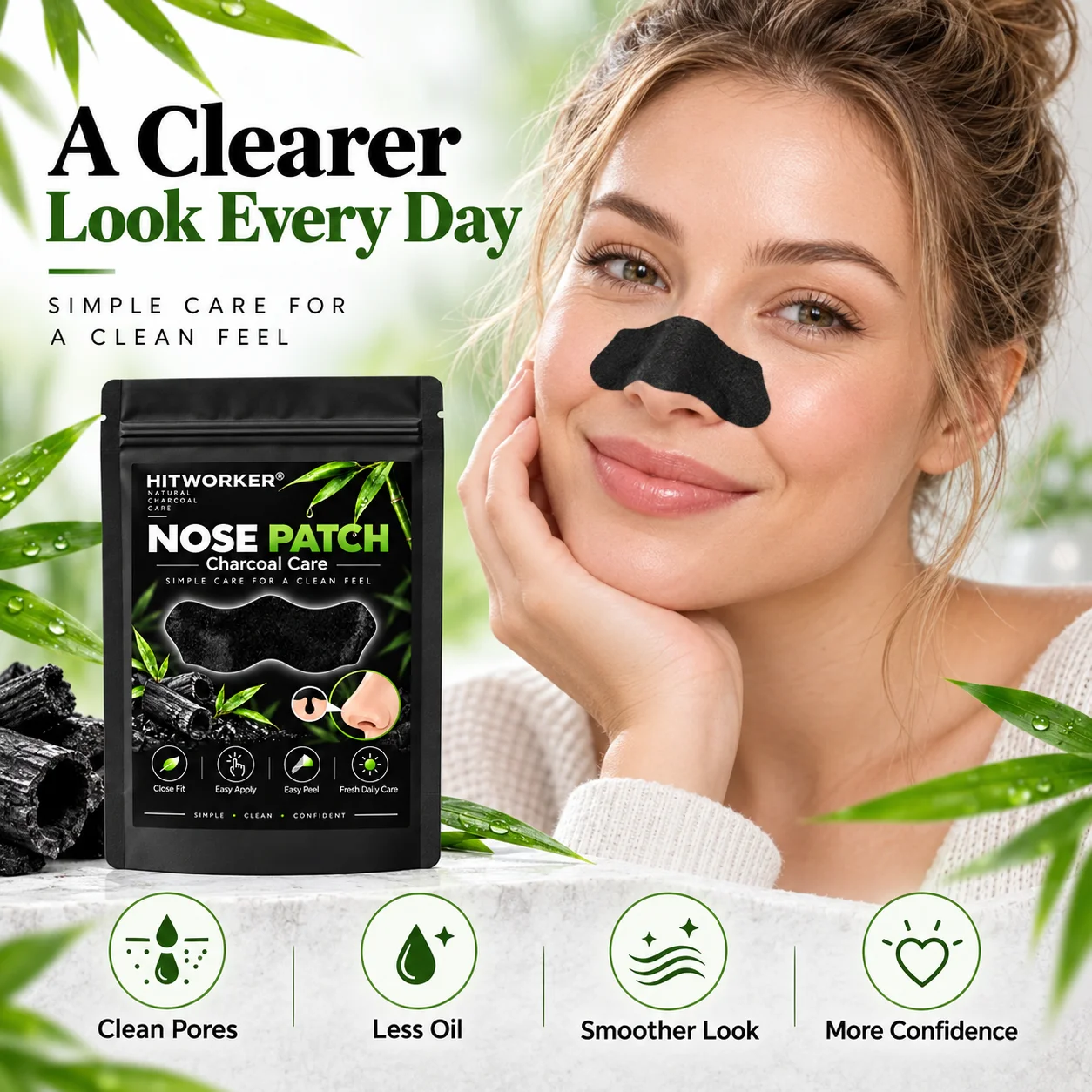 11/22 PCS Nose Strips for Blackheads, Deep Cleansing Nose Pore Strips, Blackhead & Oil Removal, Unclog Pores, Gentle Nose Mask S