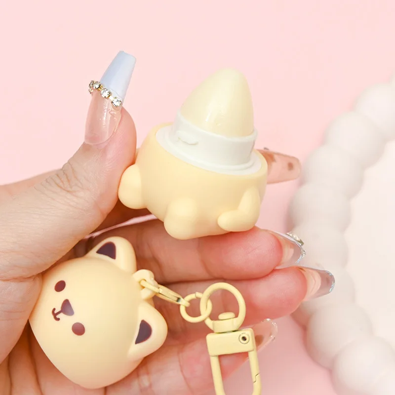 2 w 1 Balsam do Ust w Formie Zawieszki Dziecięcy Miś Nawilżający Balsam do Ust Przeciw Wysuszeniu Popękania Primer Naprawczy Antyzamrożeniowy Popękanie Pielęgnacja Ust Dziewczynka