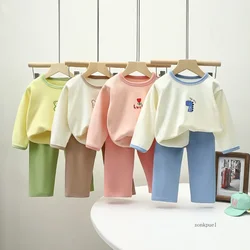 Children Long Sleeved Suit Fashion Kids Girl Home Clothes Two-piece Pajamas Soft Comfort Baby Underwear Outfits