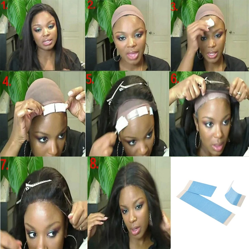 ABXH 72 ชิ้น/ล็อต Super Strong วิกผมเทปแถบผมคู่กาวเทปกันน้ําสําหรับ Toupee/วิกผมลูกไม้ฟิล์มกาว