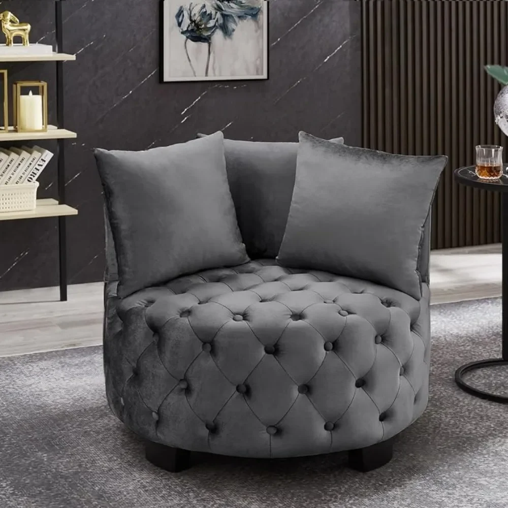 Contemporary Upholstered Tufted Leisure Chair Accent Chair Futon Living Room Chairs Women's Furniture Makeup Dressing Table Sofa