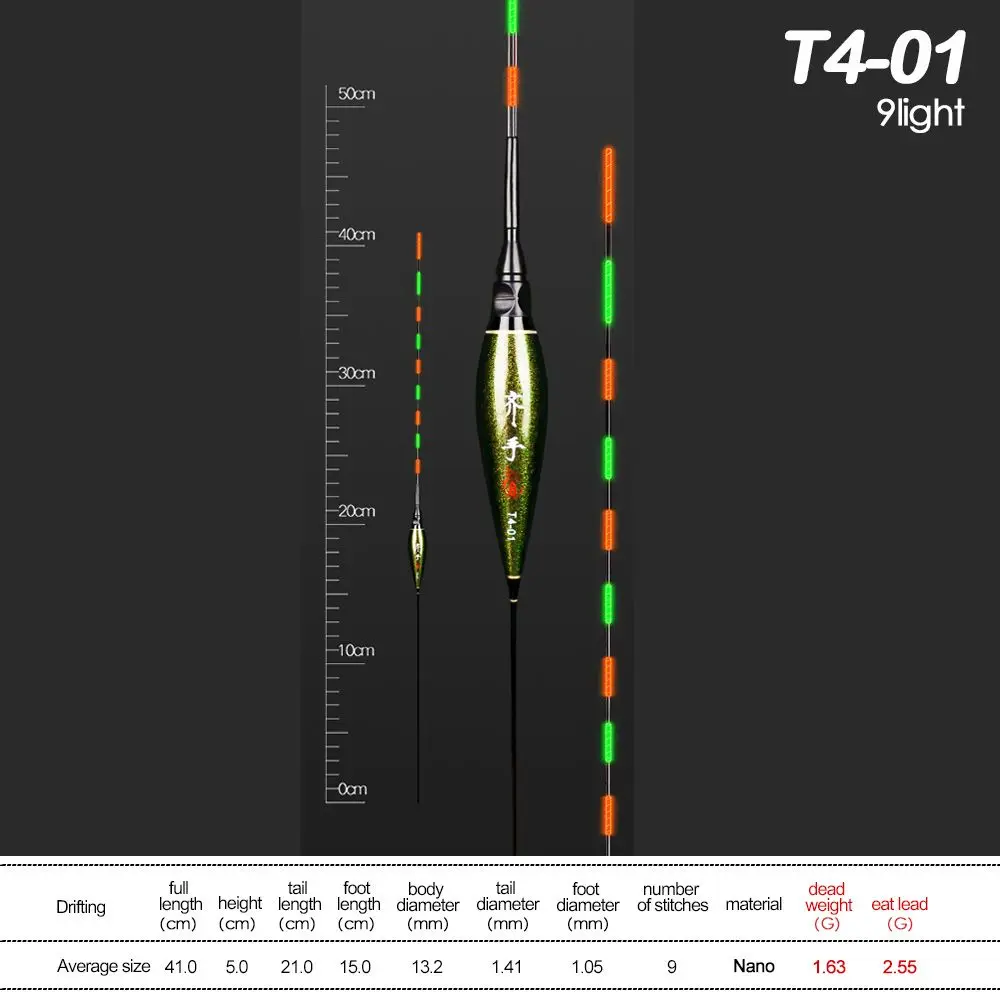 LED Light Electronic Eye-catching triangle tail Light Stick Floats Floats Bobbers Indicator Rocky Fishing Lure Float