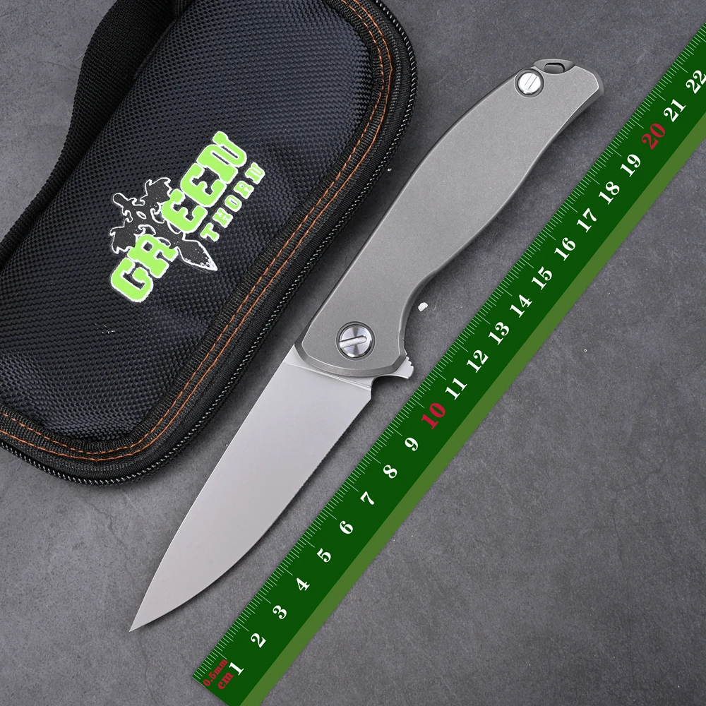 

Green Thorn F95 High Hardness K110 Blade Titanium Alloy Handle Camping Outdoor Survival Pocket Practical Folding Knife EDC Tool