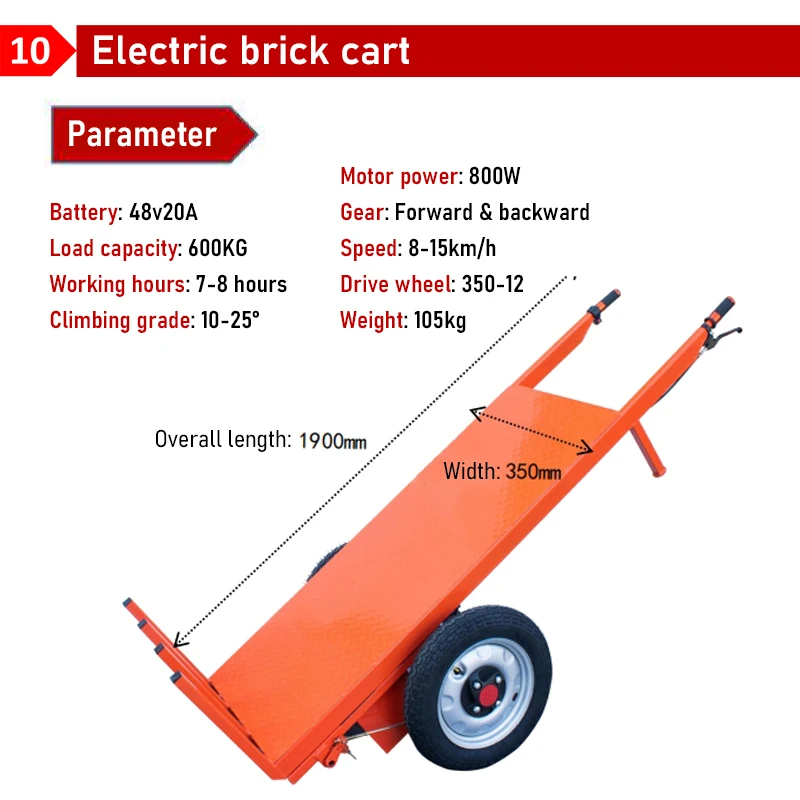 Xuyang Electric Trolley Cart Flatbed Trolley With Big Wheels For Transportation Construction Site Electric Platform Hand Truck