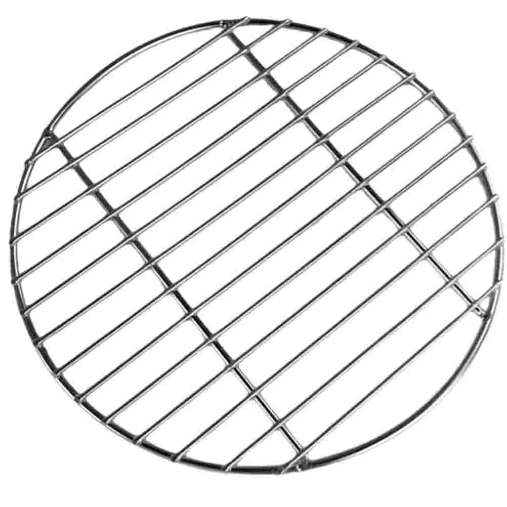 22Cm Round Stainless Steel Barbecue Mesh Double Rod Flat Grill Net Wear Resistant Bbq Grilling Mat Outdoor Indoor Metal Utensils