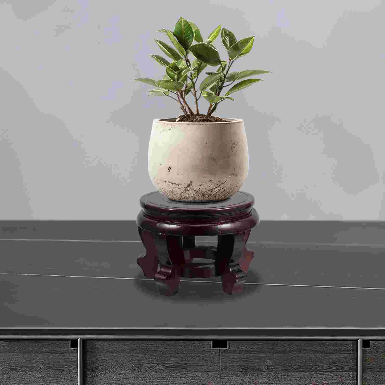 Oriental Plant Stand Indoor Flower Pot Base Pots Wood Artificial Stools Individual